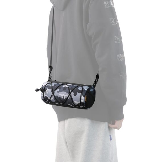 Rhinowalk Fahrrad Lenkertasche Vordertasche Fahrradtasche Aufbewahrungstasche mit Schultergurt für Rennrad Mountainbike Radfahren Reisen (Camouflage grau)