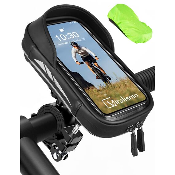 Vitalismo Wasserdicht Handyhalterung Fahrrad Lenkertasche 360°Drehbarem Motorrad Handyhalter für 4.7-7 Zoll Smartphone mit Regenhaube Handy Halterung Lenker Tasche Fahrradtasche Handytasche