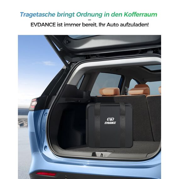 EVDANCE Typ 2 Ladekabel Schuko für Elektroauto 3,68kW[1-phasig, 6.1m, 6-16A] Ladekabel Elektroauto Typ 2 Schuko für Elektroauto & Hybrid(PHEV/EV) - Schwarz
