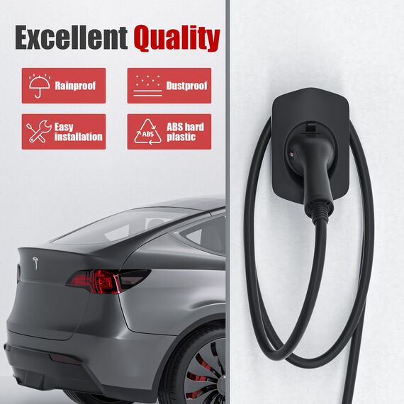MCEVKELN Typ 2 Wandhalterung Ladekabel Wandhalter Wallbox Kabelhalter Typ 2 Steckerhalter Dock für EV Ladegerät IEC 62196-2 Holder Halterung Wallbox Zubehör - Schwarz