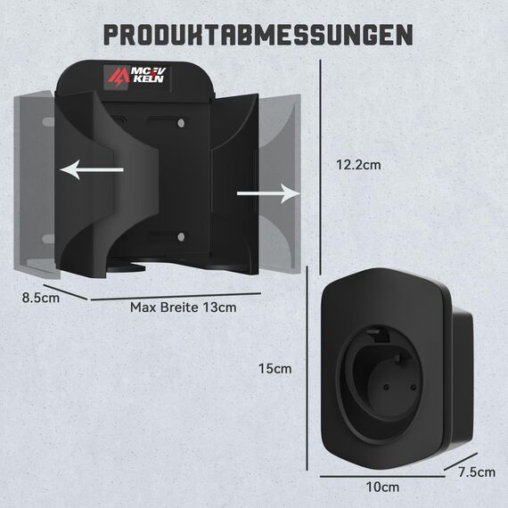 MCEVKELN Typ 2 Wandhalterung| Halterung EV Ladegerät EV-Ladebox-Halter, Ladekabel Wandhalter Wallbox Kabelhalter Organizer Halterung Wallbox Ladestation Zubehör für verschiedene Größen, Max 13*8.5cm