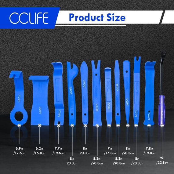 CCLIFE 12tlg Auto Demontage Werkzeug Set PP PA+ Zierleistenkeile Innenraum Verkleidung Türverkleidung