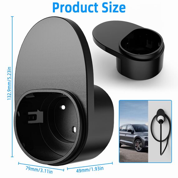 Azyvum Typ 2 Wandhalterung Ladekabel Wandhalterung Robust und langlebig Kabelhalterung Wallbox Kabelhalter Typ 2 Steckerhalter Kompatibel mit Allen Typ 2 Ladekabeln