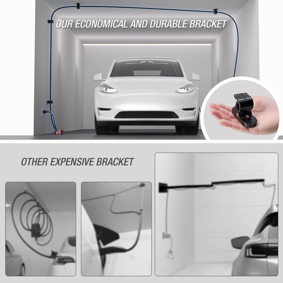 MCEVKELN EV-Ladekabelhalter – 2er-Pack multifunktionale Wandhalterung mit Fallschutz für Ladegeräte von Elektrofahrzeugen, hält Ladebox und Kabel sicher, inkl. Montagezubehör und Verpackungsbox