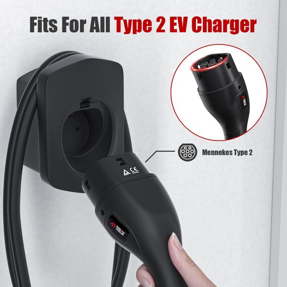 MCEVKELN Typ 2 Wandhalterung Ladekabel Wandhalter Wallbox Kabelhalter Typ 2 Steckerhalter Dock für EV Ladegerät IEC 62196-2 Holder Halterung Wallbox Zubehör - Schwarz