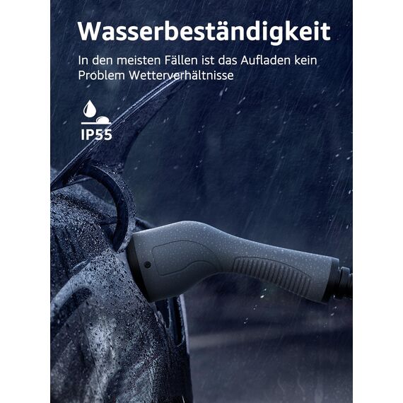 bokman Typ 2 Ladekabel, Modus 3 / 32A / 7,2 kW / 1-Phasig / 3,5 Meter, Typ 2 auf Typ 2 EV Ladekabel für Elektroauto mit Tragetasche und Mikrofasertuch