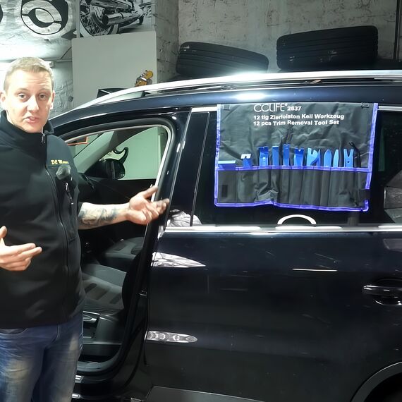 CCLIFE 12tlg Auto Demontage Werkzeug Set PP PA+ Zierleistenkeile Innenraum Verkleidung Türverkleidung