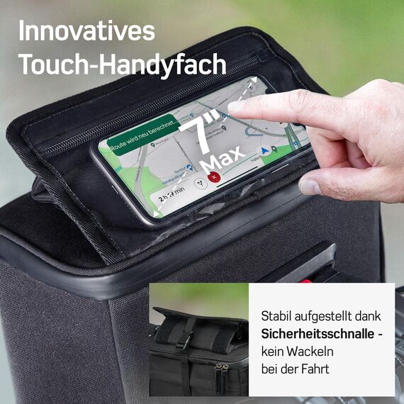 Borgen KLICKfix Lenkertasche Smartphone - Wasserabweisend und geräumig Fahrradlenkertasche 6 L - Fahrradtasche Lenker ebike - Fahrradtasche Handy