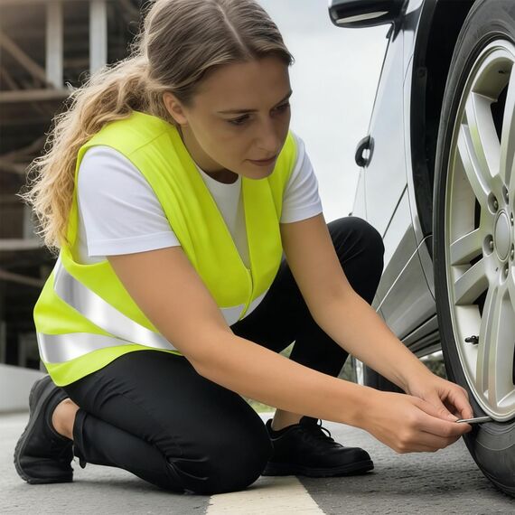 Brovamo Warnwesten Auto 5er-Europaweit gültig nach EN ISO 20471-Warnweste Auto-Warnweste alle Größen-Warnweste Kinder-Warnweste Auto-Sicherheitsweste