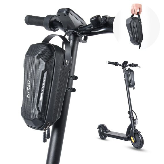 CHICLEW Scooter Tasche für Roller, Rollertasche Front Tube Bag Groß Lenkertasche Wasserfest, Vordertasche für Elektroroller Xiaomi MI Mijia M365 Sedway Ninebot E ES1/ES2/ES3/ES4 (Schwarz, 2L)