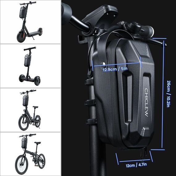 CHICLEW 3L Große Kapazität Scooter Tasche, Schnellverschluss wasserdichte E Roller Tasche, Tragbare Lenkertasche Escooter für Xiaomi Mijia Sedway Ninebot E Scooter