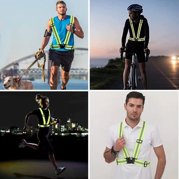 Nutabevr 2 Stück Reflective Vest, High-Vis reflektierende Warnweste für optimale Sichtbarkeit, für Erwachsene und Jugendliche, für Jogging,Radfahren,Wandern, Tag und Nacht Motorrad Radfahren