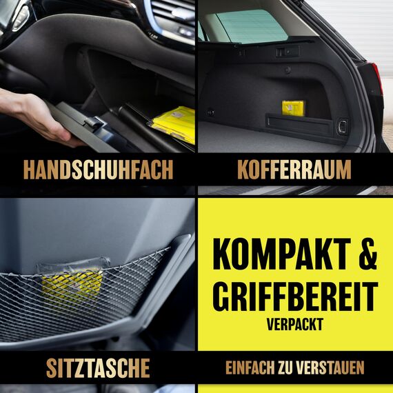 HELDENWERK Auto Warnweste 2er Set für Erwachsene europaweit einsetzbar - Reflektierende Warnwesten 2026 - PKW Sicherheitsweste, Pannenweste, KFZ Weste