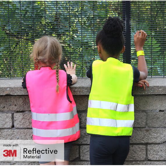 Salzmann Warnweste für Kinder mit Reißverschluss | 1-18 Jahre | Kindergröße 86-176 | Hergestellt mit 3M Reflektierendem Material
