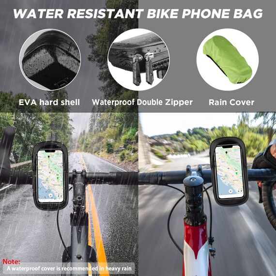 Handyhalterung Fahrrad Wasserdicht Handyhalter Motorrad 360°Drehbarem Fahrradhalterung Lenkertasche für 4.7-7 Zoll Smartphone mit Regenhaube Fahrradtasche Fahrradlenker Halter Tasche
