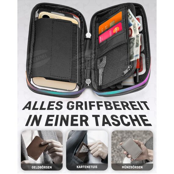 HENMI Handyhalterung Fahrrad Wasserdicht Tasche für 4.7-7 Zoll Smartphone Handyhalter Fahrrad mit Regenschutz 360°Drehbarem Fahrradtasche Handy für Rennrad, Ebikes, Motorrad