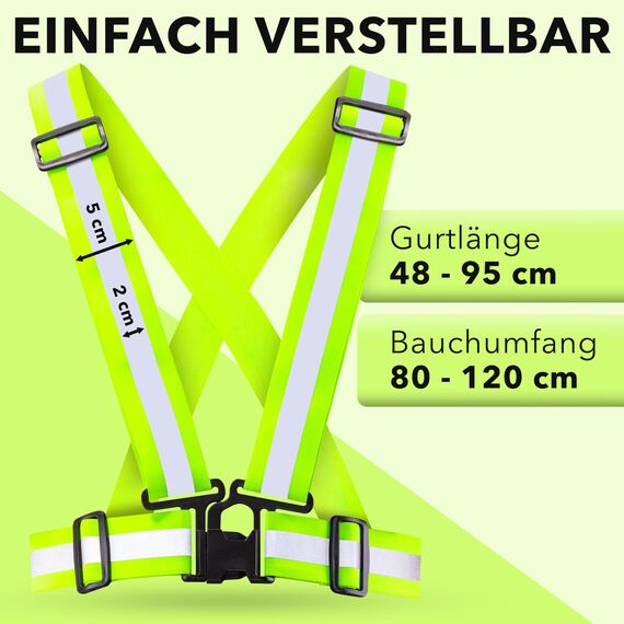 AVANA Reflektorweste Reflektierende Sicherheitsweste Einstellbar Warnweste Leicht Hohe Sichtbarkeit Joggen Fahrrad Laufen Motorrad für Erwachsene & Jugendliche 2er-Set
