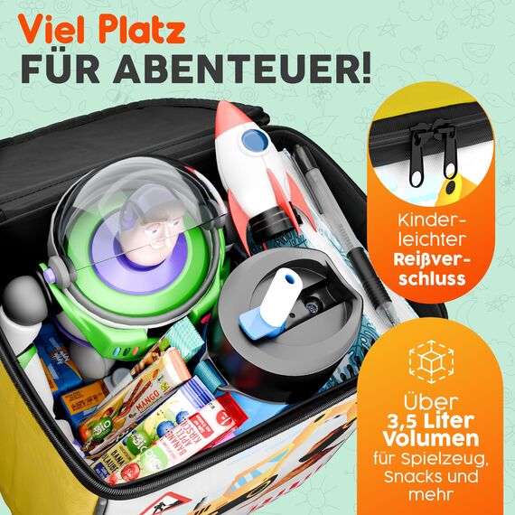 Lenkertasche Kinder Bagger – Fahrradkorb Kinder vorne, Kinderfahrrad Korb vorne, Laufrad Korb, Fahrradtasche Lenker – wasserabweisend, kompatibel mit Woom Puky