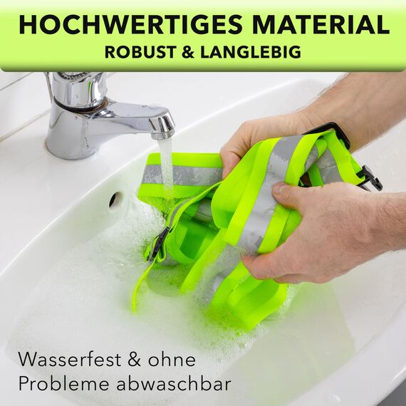 AVANA Reflektorweste Reflektierende Sicherheitsweste Einstellbar Warnweste Leicht Hohe Sichtbarkeit Joggen Fahrrad Laufen Motorrad für Erwachsene & Jugendliche 2er-Set