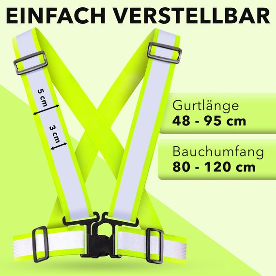 AVANA Reflektorweste Reflektierende Sicherheitsweste Einstellbar Warnweste Leicht Hohe Sichtbarkeit Joggen Fahrrad Laufen Motorrad für Erwachsene & Jugendliche