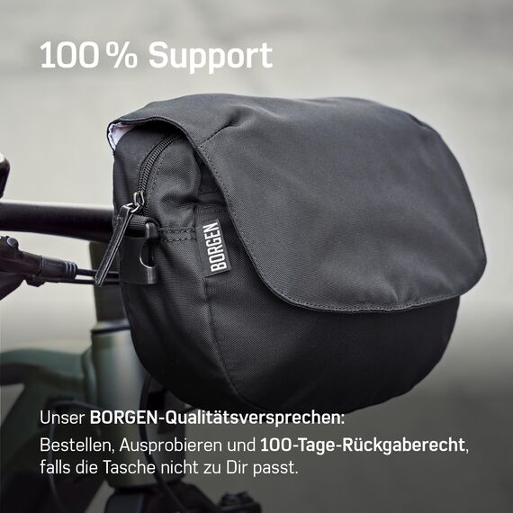 Borgen KLICKfix Lenkertasche Fahrrad - 5l Wasserabweisende und geräumige Fahrrad Lenkertasche - Bike Bag E-Bike, MTB, Citybike, Rennrad - 2in1 Tragetasche Dank abnehmbarem Gurt - Fahrradtasche Lenker