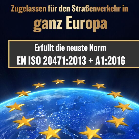 HELDENWERK Auto Warnweste 2er Set für Erwachsene europaweit einsetzbar - Reflektierende Warnwesten 2026 - PKW Sicherheitsweste, Pannenweste, KFZ Weste