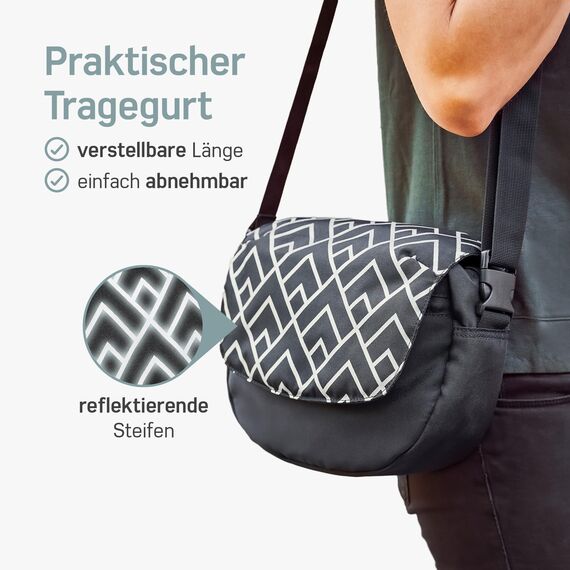 Borgen KLICKfix Lenkertasche Fahrrad - 5l Wasserabweisende und geräumige Fahrrad Lenkertasche - Bike Bag E-Bike, MTB, Citybike, Rennrad - 2in1 Tragetasche Dank abnehmbarem Gurt - Fahrradtasche Lenker