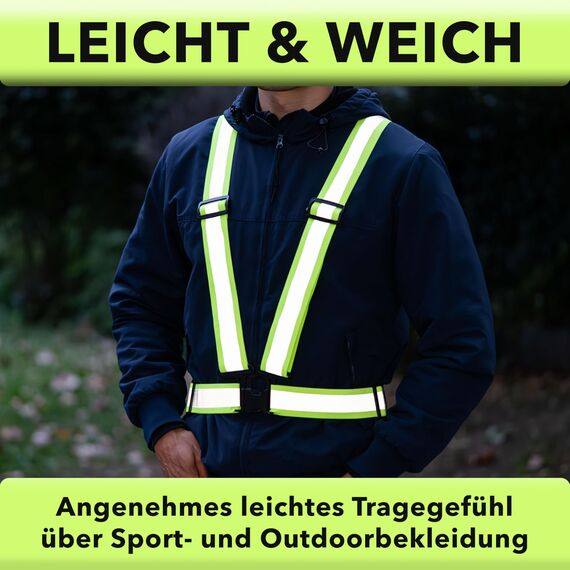 AVANA Reflektorweste Reflektierende Sicherheitsweste Einstellbar Warnweste Leicht Hohe Sichtbarkeit Joggen Fahrrad Laufen Motorrad für Erwachsene & Jugendliche