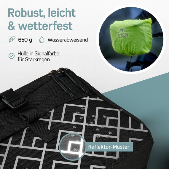 Borgen KLICKfix Lenkertasche Smartphone - Wasserabweisende und geräumige Fahrradlenkertasche 6 L - Fahrradtasche Lenker ebike - Fahrrad Lenkertasche Handy