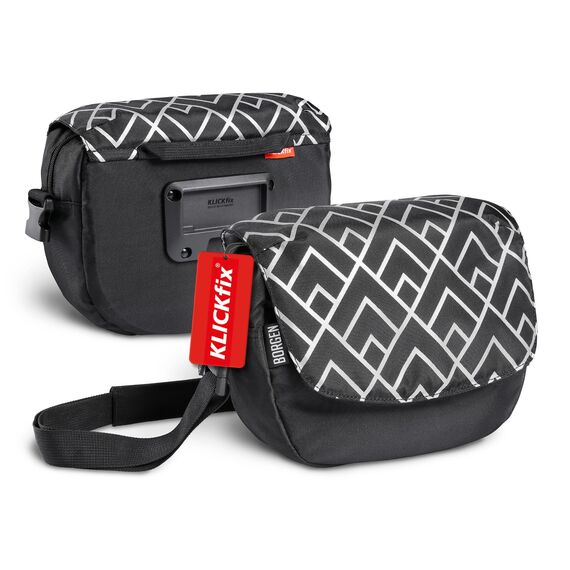 Borgen KLICKfix Lenkertasche Fahrrad - 5l Wasserabweisende und geräumige Fahrrad Lenkertasche - Bike Bag E-Bike, MTB, Citybike, Rennrad - 2in1 Tragetasche Dank abnehmbarem Gurt - Fahrradtasche Lenker