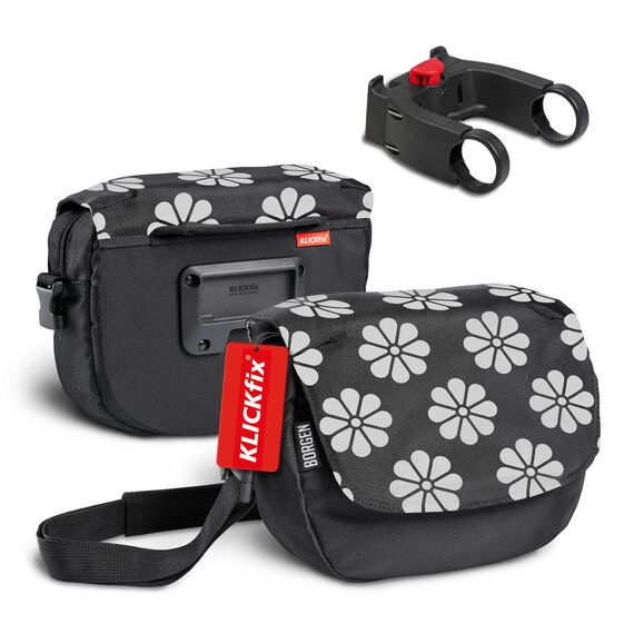 Borgen KLICKfix Lenkertasche Fahrrad - 5l Wasserabweisende und geräumige Fahrrad Lenkertasche - Bike Bag E-Bike, MTB, Citybike, Rennrad - 2in1 Tragetasche Dank abnehmbarem Gurt - Fahrradtasche Lenker