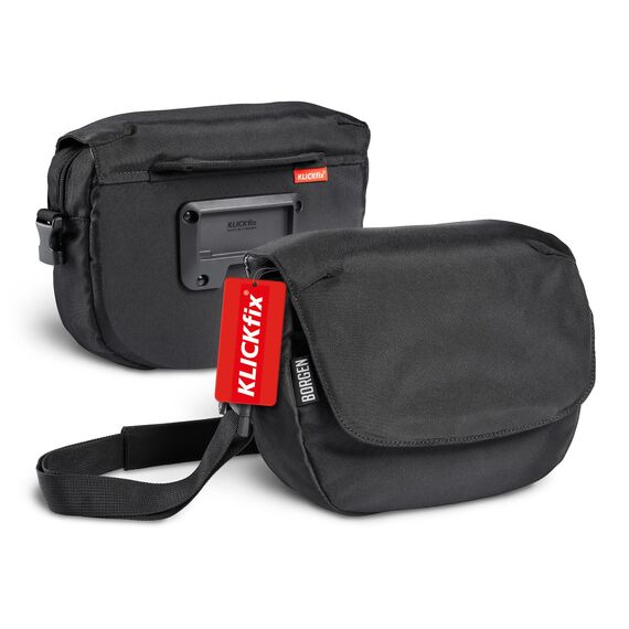 Borgen KLICKfix Lenkertasche Fahrrad - 5l Wasserabweisende und geräumige Fahrrad Lenkertasche - Bike Bag E-Bike, MTB, Citybike, Rennrad - 2in1 Tragetasche Dank abnehmbarem Gurt - Fahrradtasche Lenker