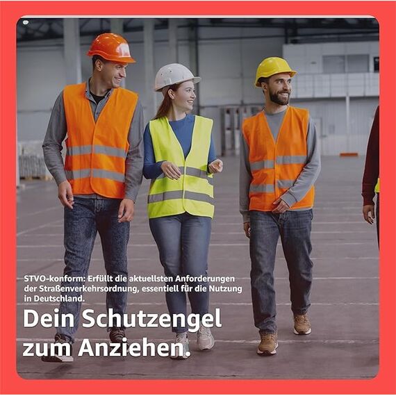 POWR CAR 4x ISO20471 2026 Warnweste für Autos - hell und reflektierende Sicherheitswesten für Pkw und Lkw