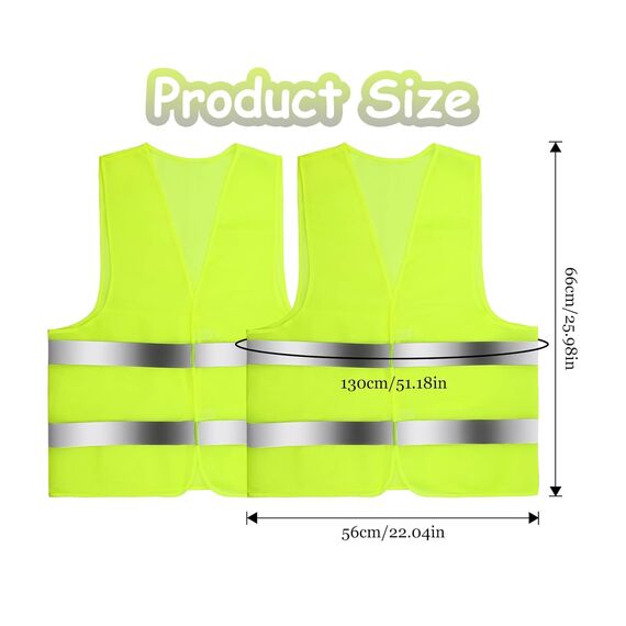 Chenivesss 2 Stück Warnwesten Auto, Warnweste, High Visibility Vest, Pannenweste, Warnwesten, Grün Sicherheitsweste, Reflektorweste, für Nacht, Bauarbeiter, Autofahrer