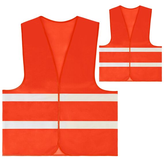 AYBUY Warnwesten Auto, 2 Stück Rot Sicherheitsweste, Reflektierende Warnwesten, für Erwachsene und Kinder 360° Reflektierend mit Reflektorstreifen, für Nacht, Bauarbeiter, Autofahrern Fahrern