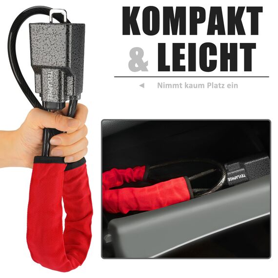 Tevlaphee Lenkradkralle Aufgerüstetes, Lenkradschloss für Auto, Metallkopf, Sichtbares Auto-Diebstahlschutzgerät, Robuste Ausführung, Universelle Passform, 3 Schlüssel (Rot)