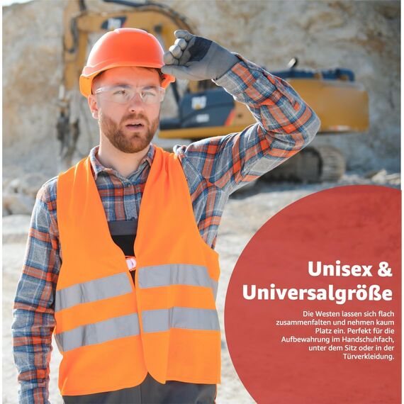 TK Gruppe Timo Klingler 4x Warnwesten Auto 2024 & 2025 orange ISO20471 Pannenweste Unfallweste Pkw Sicherheitsweste Autozubehör Weste reflektierend Auto, Pkw, LKW