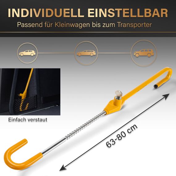 HELDENWERK Universal Lenkradkralle zur Diebstahlsicherung - Auto Diebstahlschutz durch Lenkradschloss & Lenkradsperre - Auto-Kralle als Wegfahrsperre Gelb