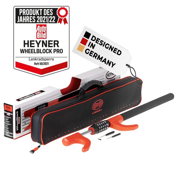 HEYNER® Lenkradsperre Wegfahrsperre mit Zahlenschloss Diebstahlsicherung für PKW extra lang