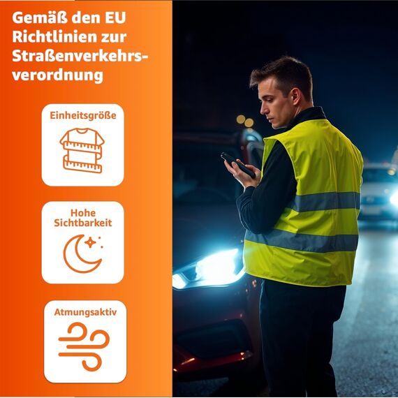 OwnWheel 3 in 1- Set KFZ Pannenset geprüft 2026 & Autozubehör - Auto Erste Hilfe Set mit Verbandskasten & Warnweste & Warndreieck für StVO