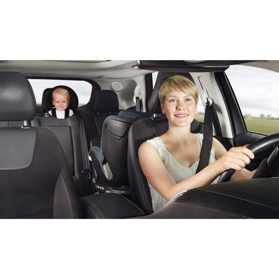 reer 8601 – Baby Rücksitzspiegel SafetyView für mehr Sicherheit im Auto, bruchsicher, ideal für Babyschalen und Reboarder-Kindersitze, Schwarz, 1 Stück (1er Pack)