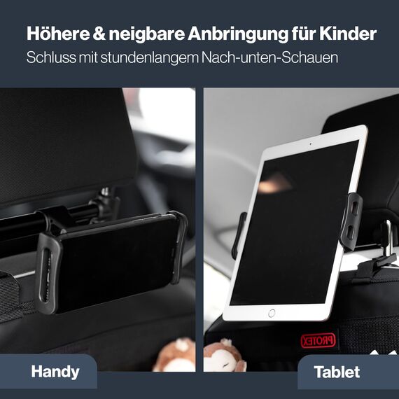 PROTEX© Rückenlehnenschutz Organizer [Testsieger 2025] 100 Tage risikofrei testen - Auto Rücksitz Organizer mit 12 Zoll Tablet Fach