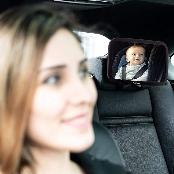 Babyautospiegel für den Rücksitz - Sicherster Autositzspiegel mit kristallklarer Sicht, unzerbrechlicher, verstellbarer Rückspiegel für kleine Kinder, mit LKW