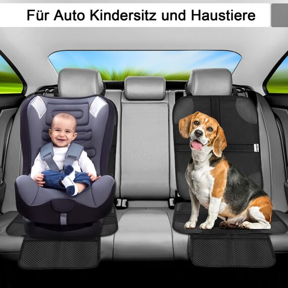 Ezilif Kindersitzunterlage ISOFIX geeignete Sitzschoner Auto Kindersitz, mit Anti-Rutsch Funktion Autositzschoner, Autositzauflage Sitzschutz (Schwarz)