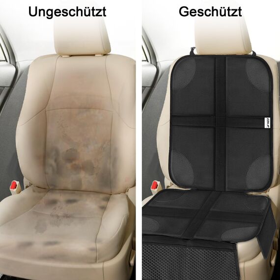 Ezilif Kindersitzunterlage 2 Stück ISOFIX geeignete Sitzschoner Auto Kindersitz, mit Anti-Rutsch Funktion Autositzschoner, Autositzauflage Sitzschutz (Schwarz)