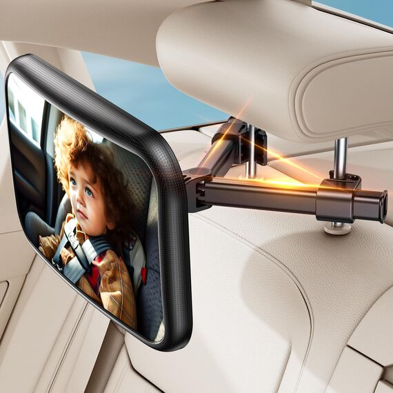 Autospiegel Baby Rücksitz Spiegel Rückbank: Spiegel Auto Baby Rückbank mit Haken Clip, 100% Bruchsicherer & 360° Drehbar Rücksitzspiegel, Babyspiegel Erstausstattung & Auto Zubehör für KFZ Kopfstütze
