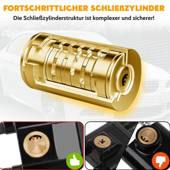 Tevlaphee Lenkradkralle, Lenkradschloss für Auto, Diebstahlsicherung auto, Strapazierfähig, Universelle Passform, PVC-Schutz, Verstellbar für Autos, SUVs, Wohnmobil, Wohnwagen, 3 Schlüssel(Schwarz)