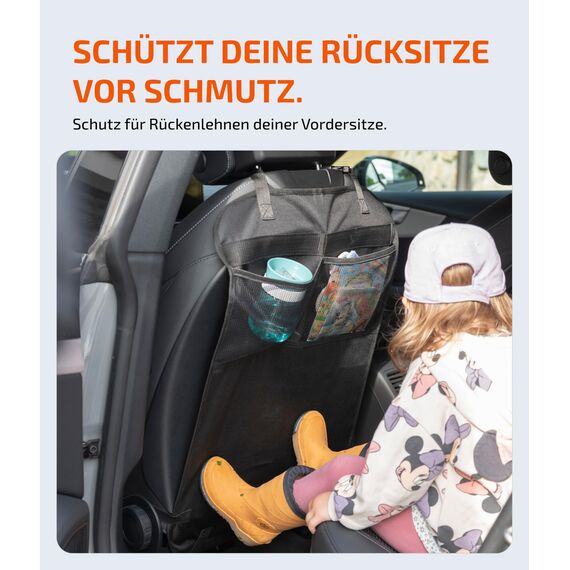 LIONSTRONG® Auto Organizer Kinder Rücksitz [wasserdicht] - Rückenlehnenschutz Auto Kinder - Autositz Organizer - Sitzschutz Rückenlehne Basic