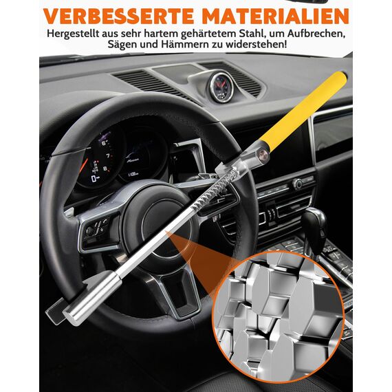 Tevlaphee Lenkradkralle, Lenkradschloss für Auto, Auto Diebstahlsicherung, Lenkradsperre Wohnmobil, Auto-Kralle als Wegfahrsperre, Universal(Gelb)