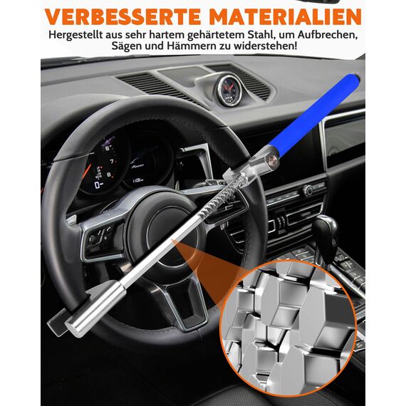Tevlaphee Lenkradkralle, Lenkradschloss für Auto, Auto Diebstahlsicherung, Lenkradsperre Wohnmobil, Auto-Kralle als Wegfahrsperre, Universal(Blau)